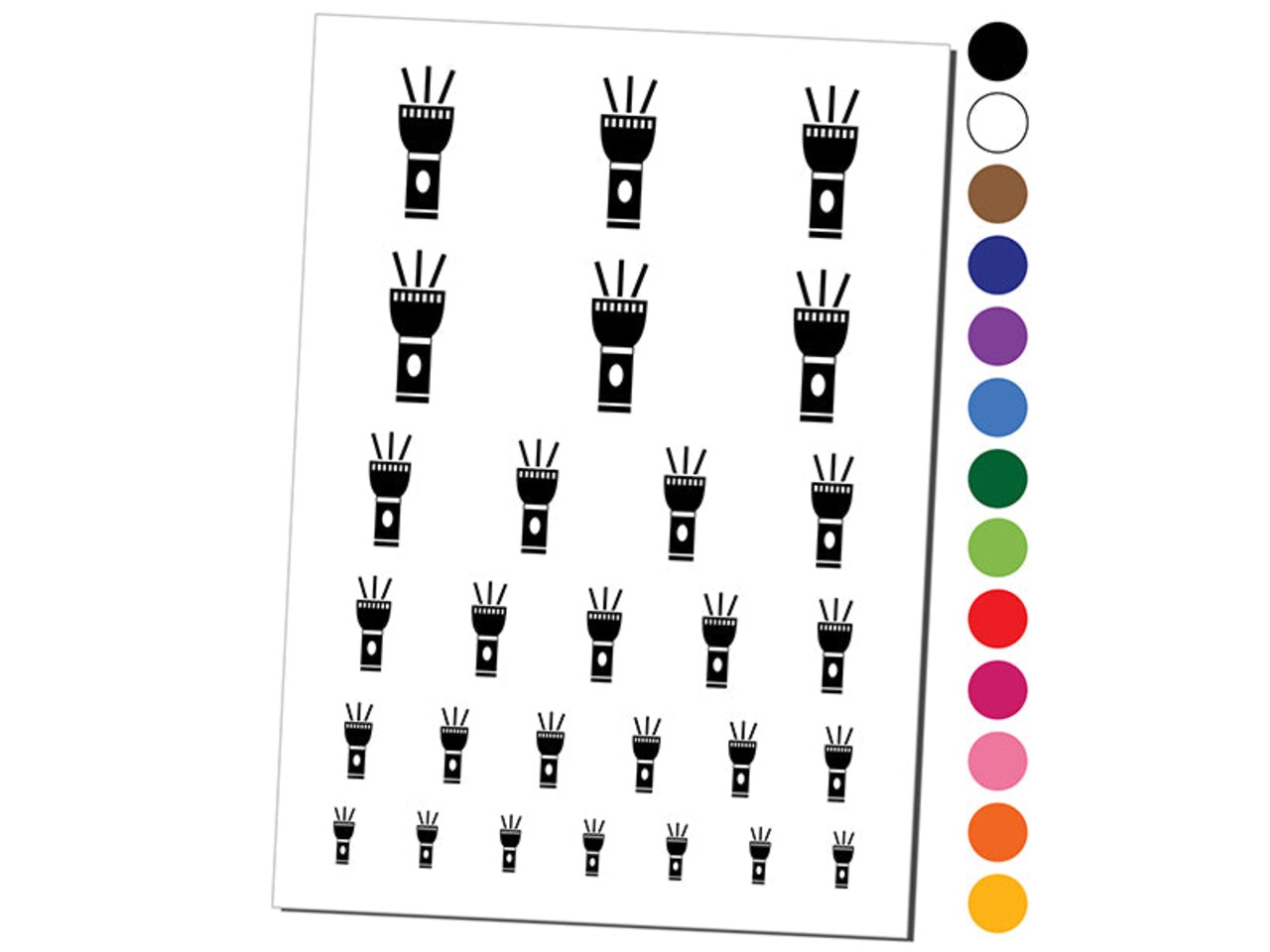 Flashlight Icon Temporary Tattoo Water Resistant Fake Body Art Set Collection